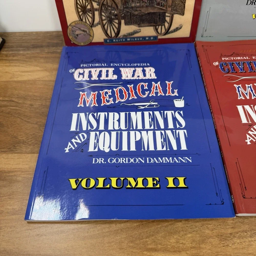 Signed Civil War Medicine 4 Book Lot + Postcard Dammann/ Wilbur History Resource
